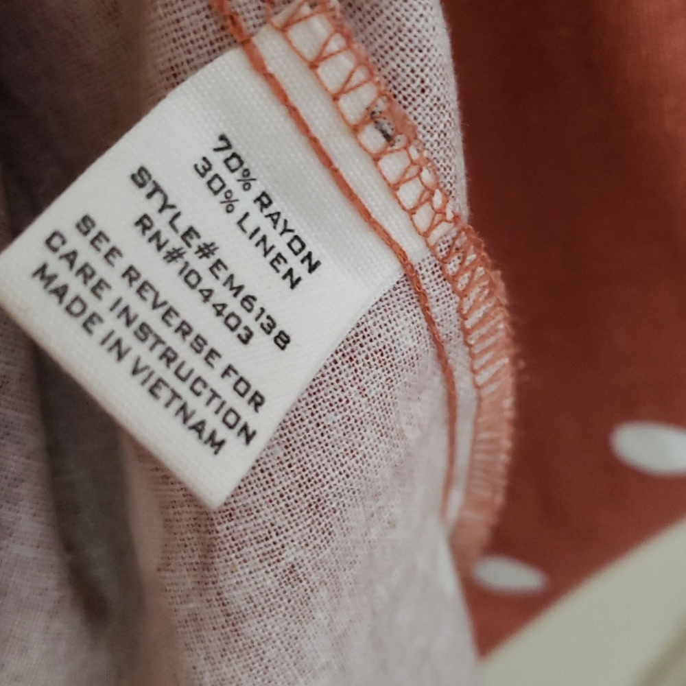 SOLD.   NWOT Anthropologie MINE Linen Dress Puff Sleeve  T - Picture 9 of 11